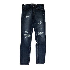 American Eagle 360 Super Stretch Hi-Rise Distressed Jeggings 8